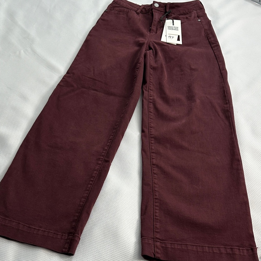OAT cropped wide leg denim pants